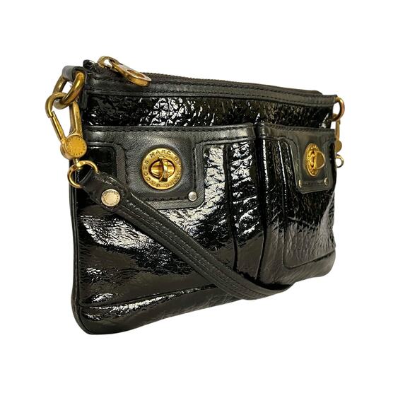 Marc by Marc Jacobs Totally Turnlock Percy Black Patent Leather Crossbody Bag - Picture 8 of 8